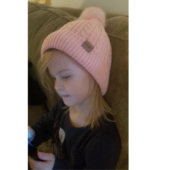 Kids Winter Beanie Children's Warm Fleece Lined Knit Thick Ski Cap with Pom - Picture 3 of 9